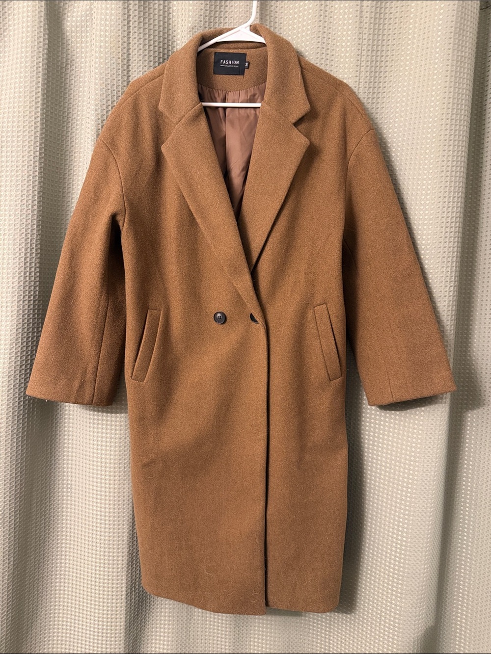 Women's Camel Wool-Blend Trench Coat